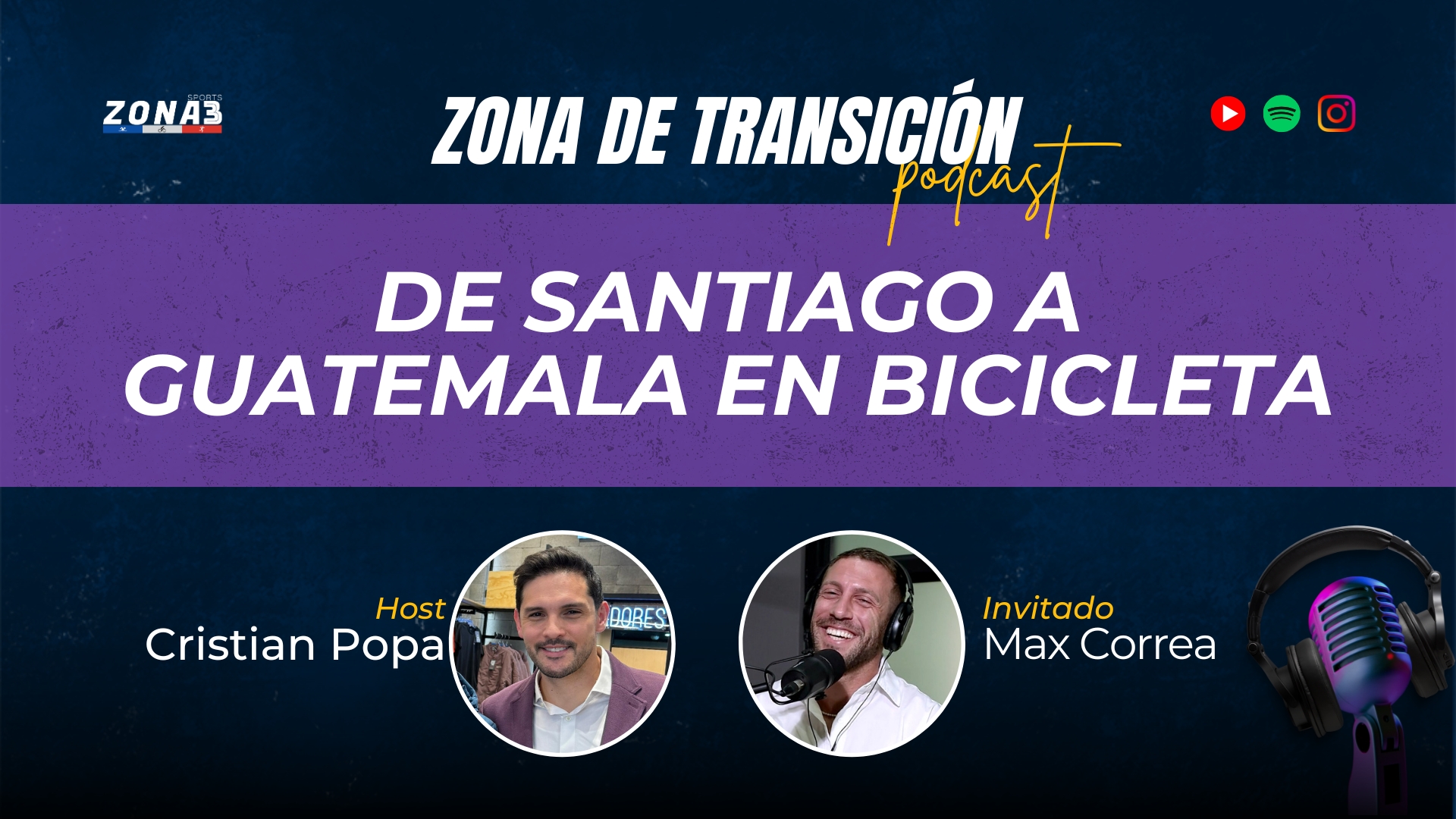 Max Correa, De Santiago a Guatemala en Bicicleta, en Zona de Transición